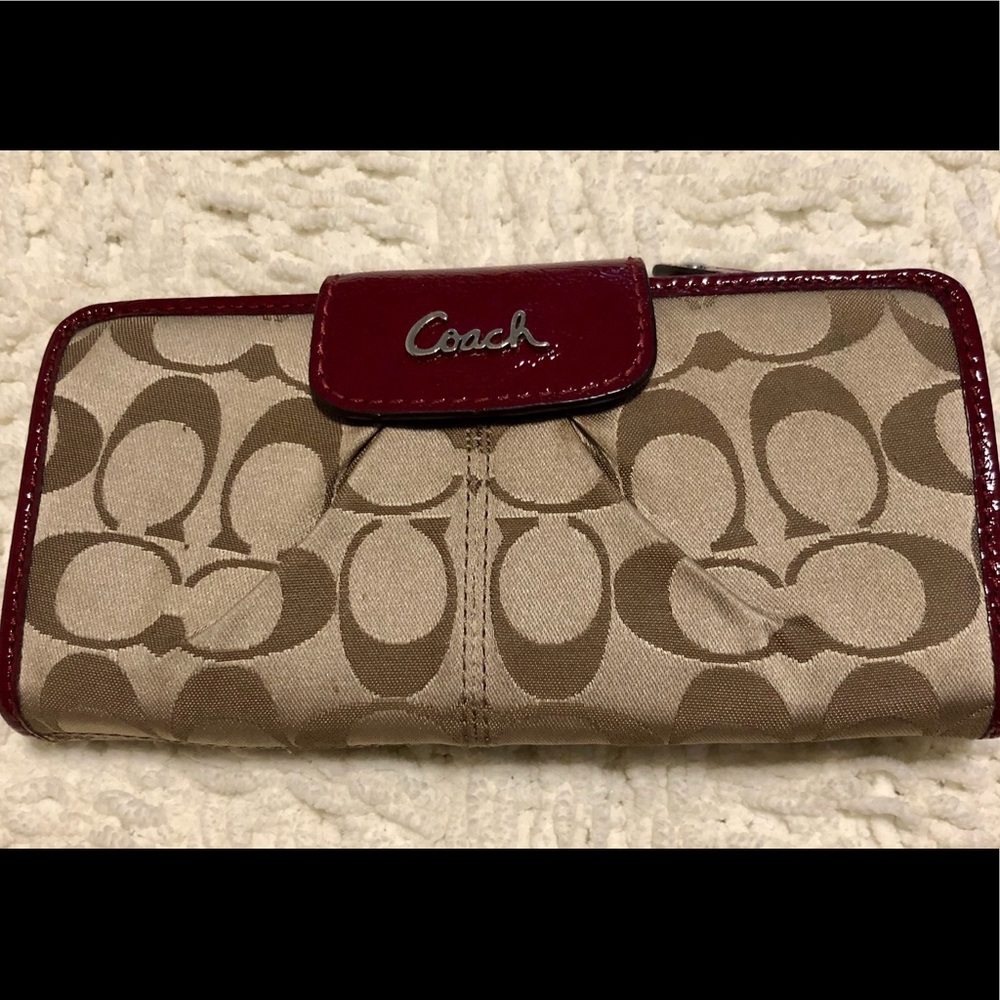 Coach Wallet- Red and Tan